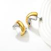 Women's Niche Stainless Steel Two-tone Earrings, Vreative Jewelry, High-end INS Style New Uique Design, Waterproof Gift Jewelry