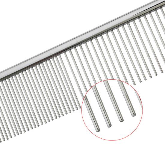 Pet Comb Smooth Edges Pet Hair Care Stainless Steel Dog Cat Hair Straight Row Comb Pet Grooming Tool