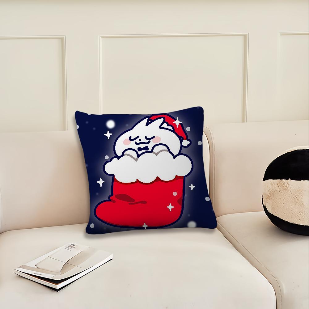 Funny Rabbit Christmas Cartoon cushion cover Pillow Cover Decoration Room Home Sofa living Office Car Nordic Simplicity