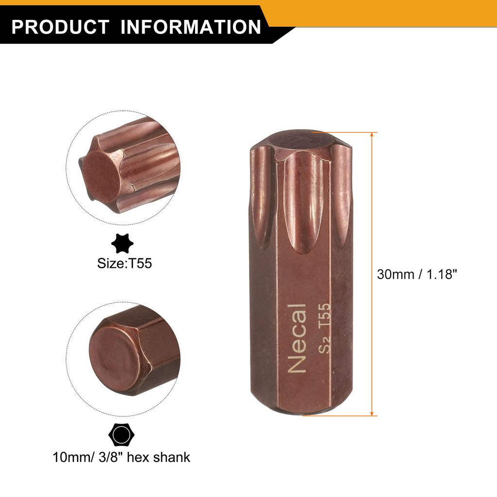 T20 T25 T27 T30 T35 T40 T45 T50 T55 M5 M6 M8 M10 M12 Torx Screwdriver Bit Hex Shank 30mm S2 Steel Security Tamper Proof Head Bit