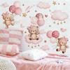 Cute Pink Bear Self Adhesive Wall Sticker for Bedroom Living Room Background Home Decor