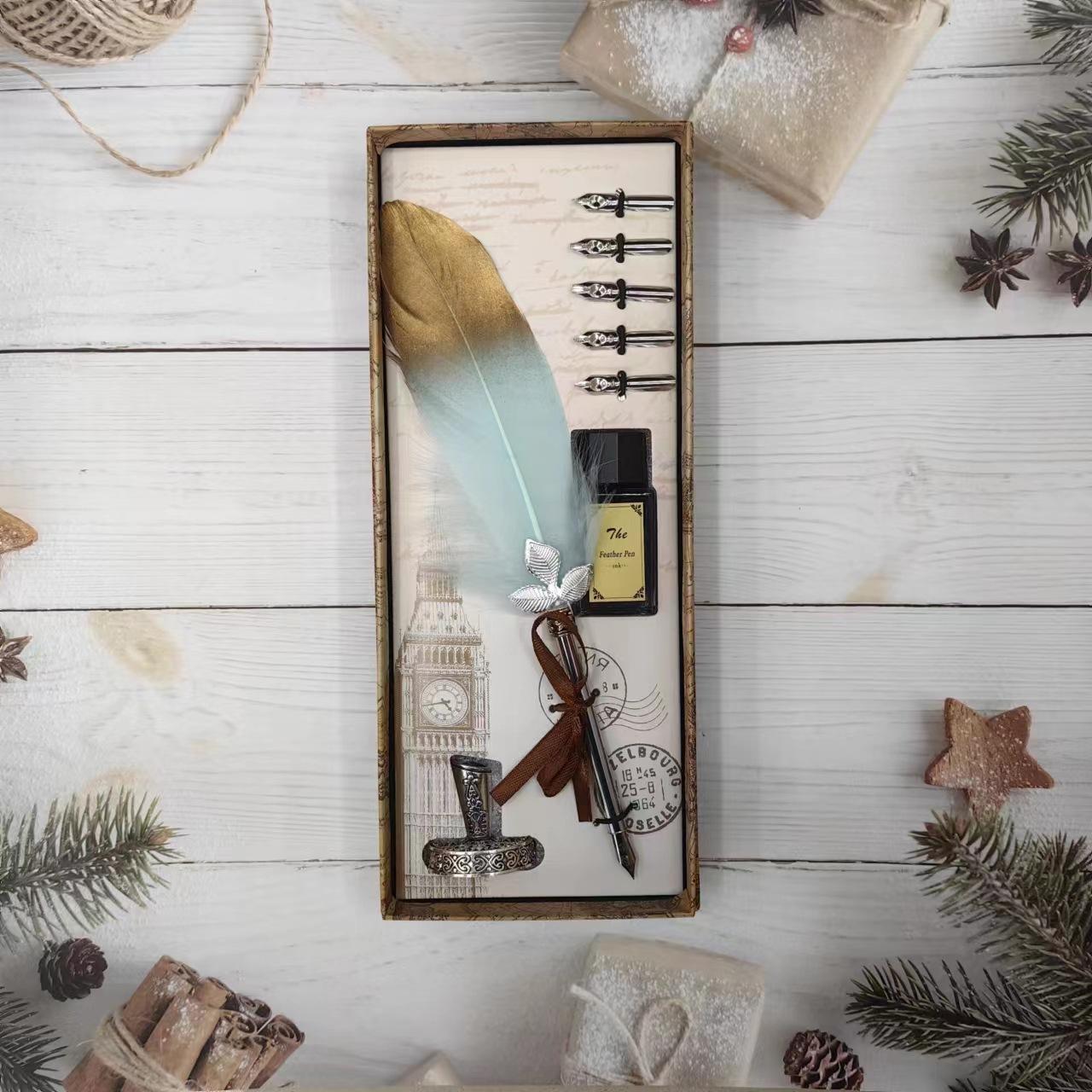 

Creative Vintage Quill, Available For Direct Sale, Clover Accessory Quill With Ink Base 0.5mm светло-синий