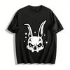 Dark Skull Rabbit Print Cool Trendy Men's Casual Crewneck T-Shirt Pure Cotton T-shirt