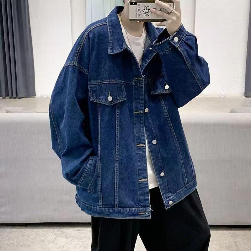2026 Spring/Autumn Men's Korean Style Denim Jacket - Loose, Trendy Streetwear Casual Top