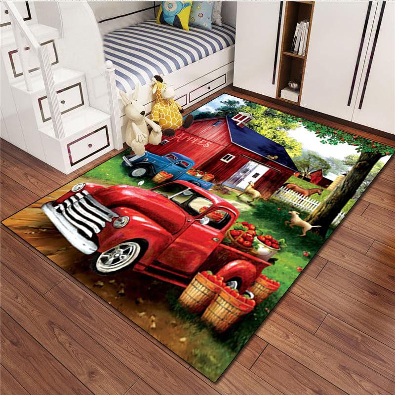 1Pc Truck Field Print Rug - home decoration Carpet For Living Room Bedroom Flooring Computer Chair Area Rug