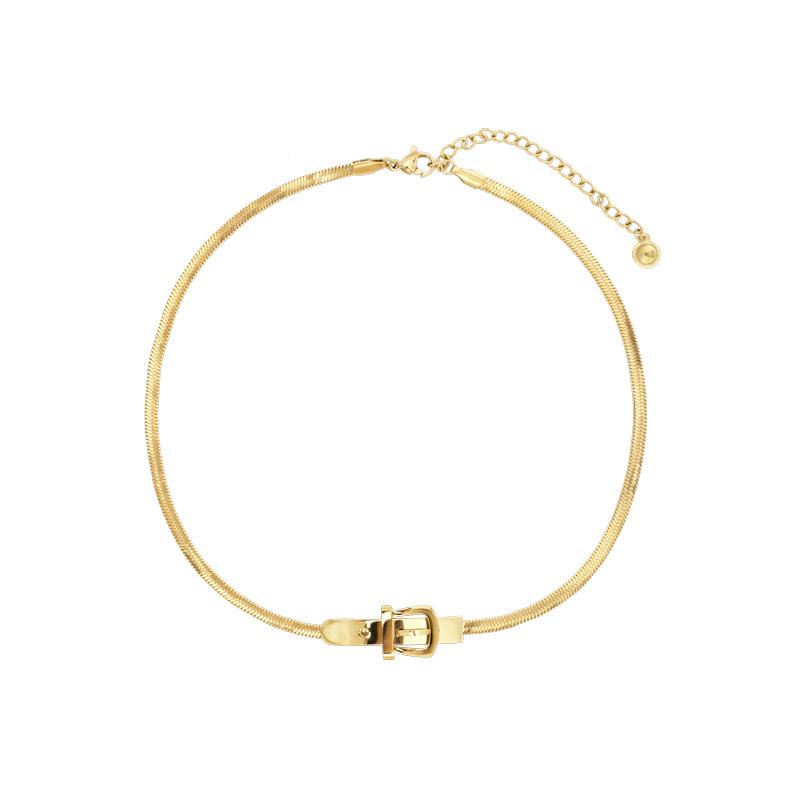 Simple fashion personalized design snake bone chain belt buckle neck chain necklace female sweet cool