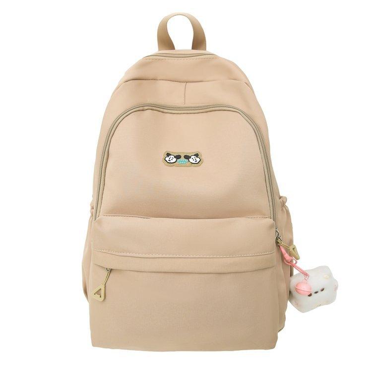 Schoolbag Korean version of high value large capacity casual solid color simple versatile junior high school student backpack