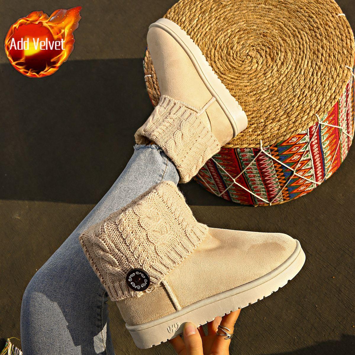 

Fashion Round Toe Ladies Shoes Winter Flat Plush Women s Snow Boots Trend 2025 Novelty Fashion Footwear on Offer Hot Goth Padded Booties 41
