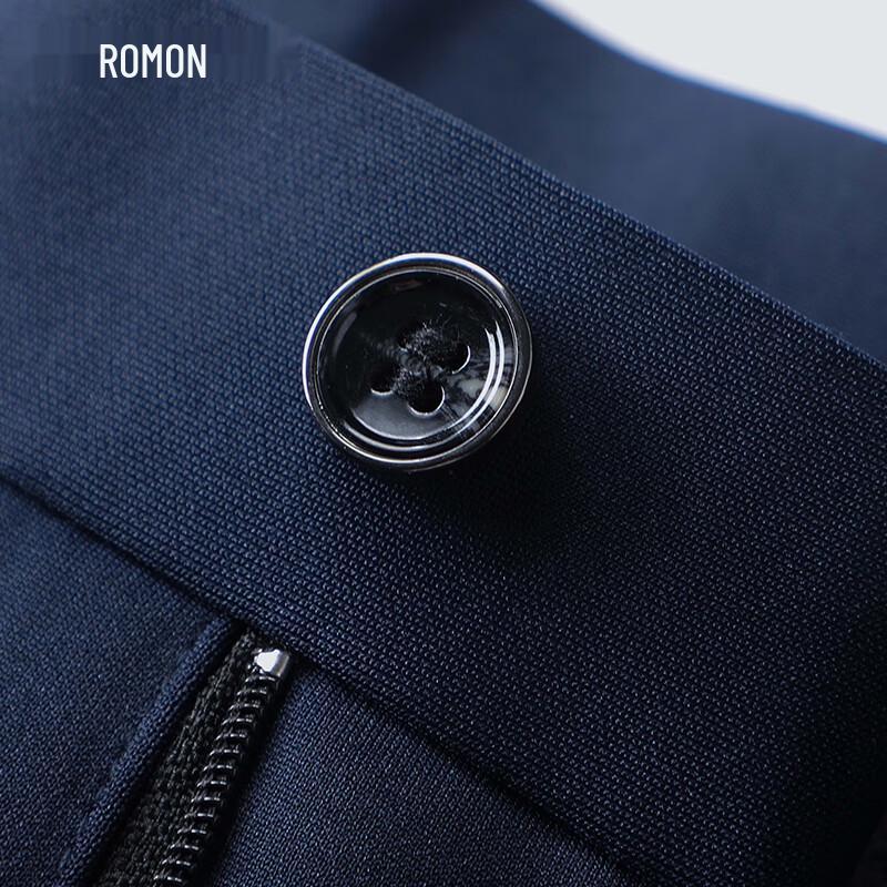 ROMON S Men's Easy Care Stretch Business Casual Straight-Leg Pants