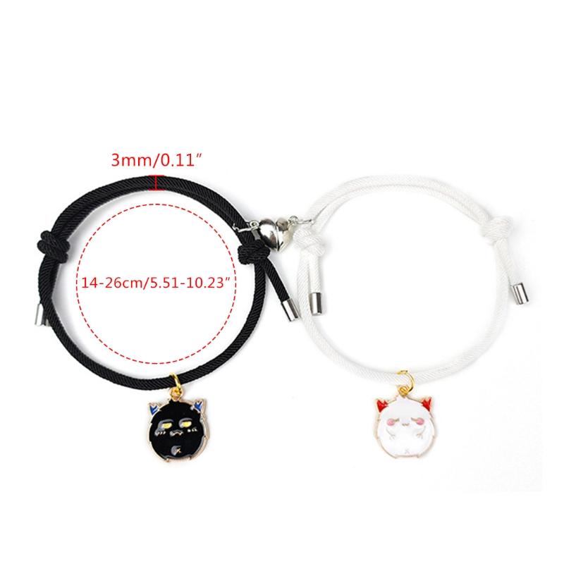 Halloween Couple Bracelet Mutual Attraction Magnet Matching Bracelets Rope Braided Bracelet for His Her Couples Jewelry