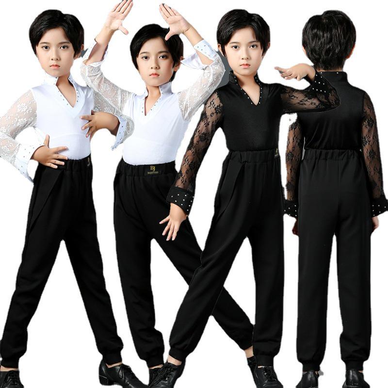 Children's Autumn Ballroom Dance Outfits: Boys' Latin Competition Costumes, Adult Sizes Available.