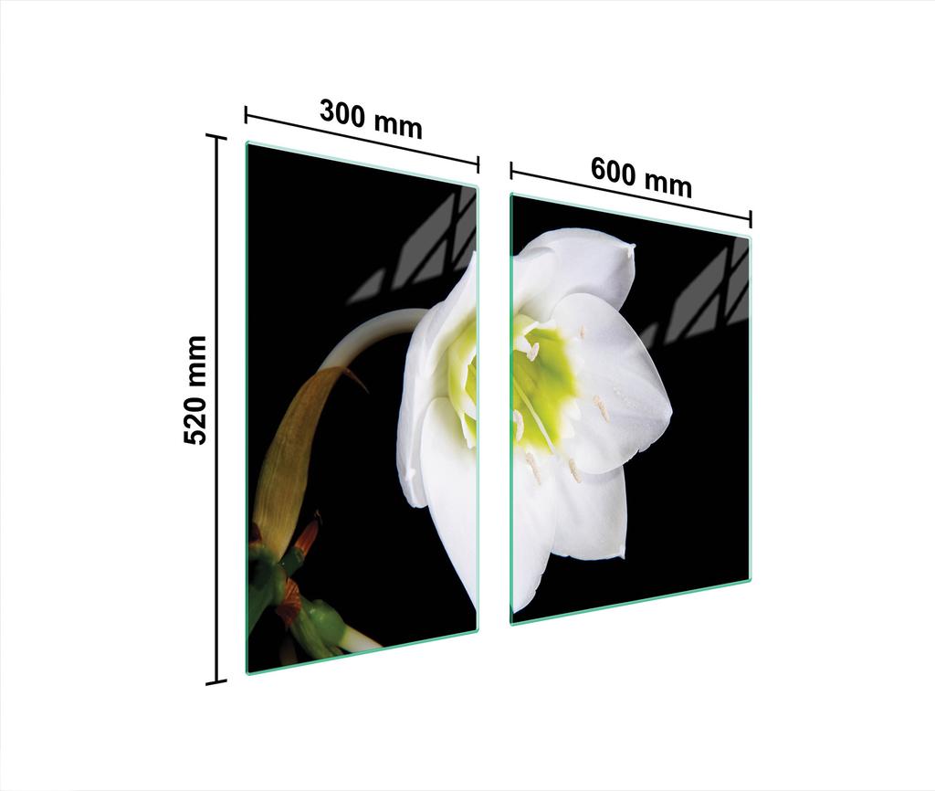 GLAS-KOCHFELD-SCHUTZPLATTE 90x52 ORCHIDEE