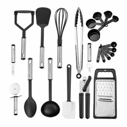 23-Piece Kitchen Utensil Set, Silicone Kitchen Utensils, Baking Utensils, Heat-Resistant Kitchen Tool Set, Cooking Utensils, Potato Masher, Turner, Wh