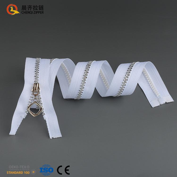 Cerniere Fancy Plastica Quadrata Denti Rotondi Denti Ordinari Cerniere a Sbieco per Abbigliamento