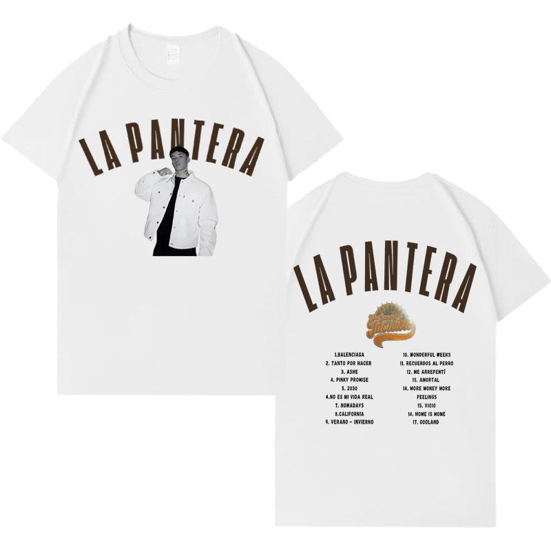 Singer La Pantera New Album Tour Double Sided Print Tee Mens Harajuku Gothic High Quality Tshrit Aesthetic Casual Cotton Tshrits