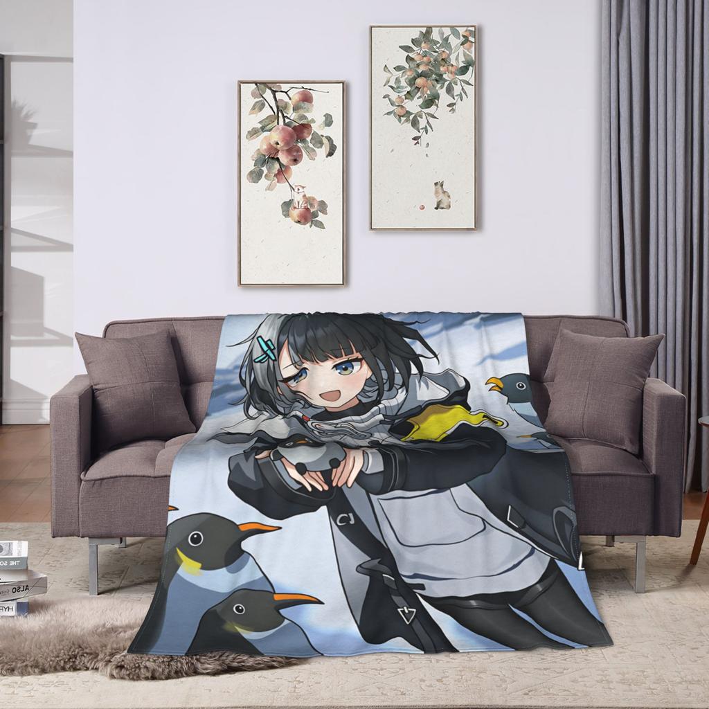 Пингвин Гугугага Arknights Endfield Фланелевое одеяло Взрослые Ребенок Теплое плед Зима Гостиная Покрывало Диван-кровать Чехол