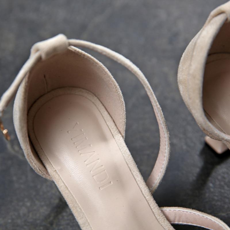 Pointed High Heels One-piece Buckle Color Matching Stiletto Shoes Commuter Sandals