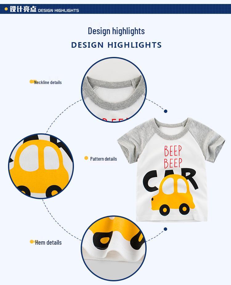 Brand Kids' Summer Short-Sleeve T-Shirts: New 2024 Korean Style Boys' Clothing