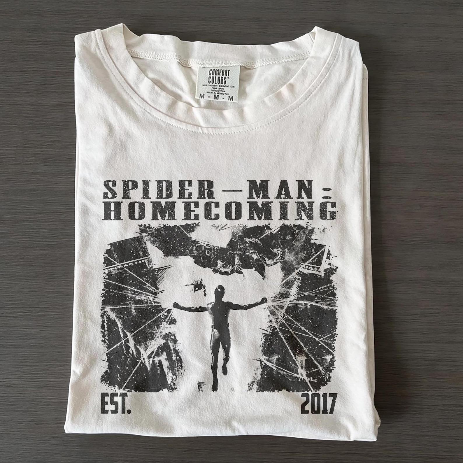 Spider-Man: Homecoming Shirt, Superhero Shirt, Retro Marvel Film Tee, Gift for Him L