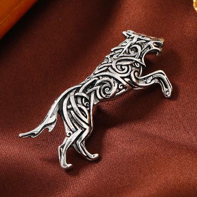 Retro dominante Wolfskopfbrosche für Herren, altes galvanisiertes Blazer-Zubehör aus Legierung, personalisierte Tierwolf-Anstecknadel jetzt