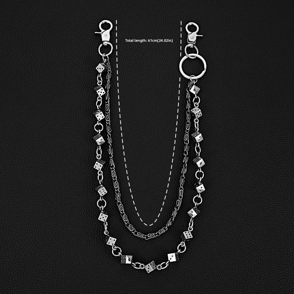 Hip Hop Dice Waist Chain Pant Chain Cool Diablo Punk Jeans Chain Accessories