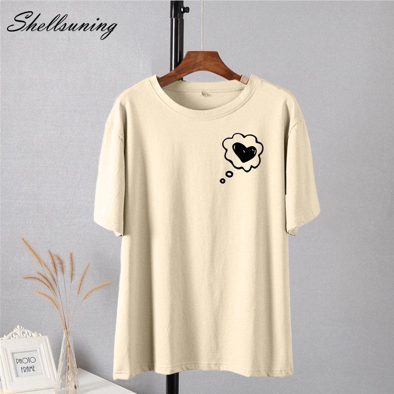 Shellsuning простые футболки с принтом в виде сердца — фото 9