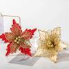 24cm Christmas Poinsettia Glitter Flower Hanging Xmas Party Tree Decoration