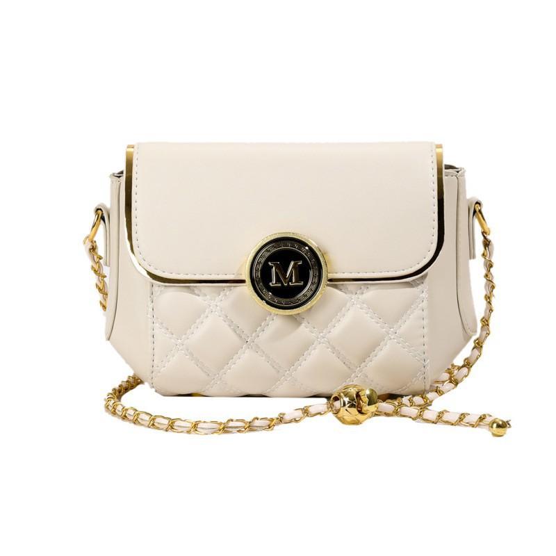 Ring-grid Chain Bag Women 2025 New Niche Design Fashionable Texture Western-style One-shoulder Cross-body Commuting Small Square
