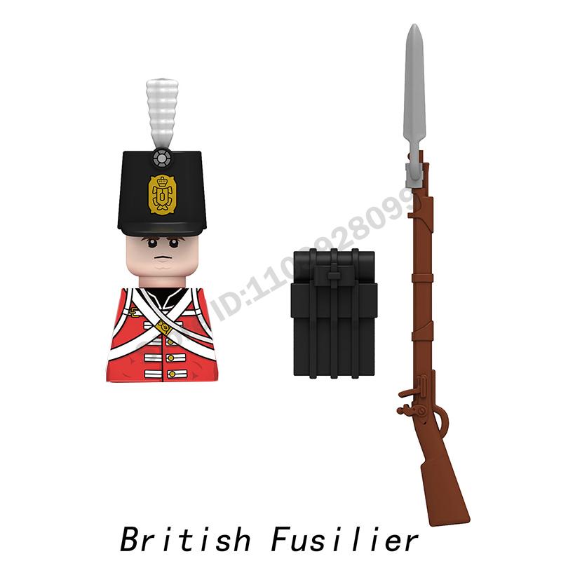 Middle Ages Military Napoleonic Wars Figures Building Block British French Prussia Infantry Knight General Duke Characters Brick