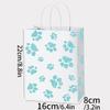 Animal PawPrint Theme Gift Bags Kraft PaperShopping Bags with HandlesParty Favor Bags for Birthday Wedding Valentine’s Day Decor