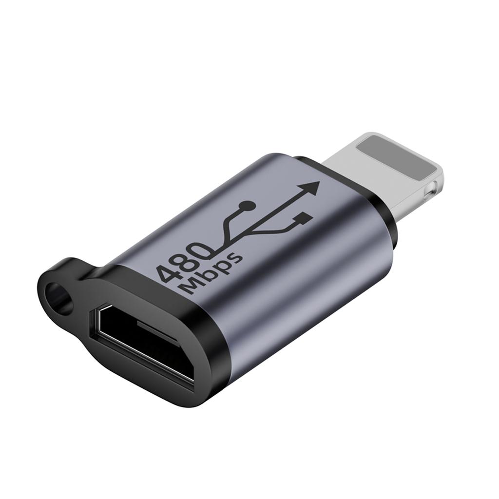 Female iOS8pin To Type-C /Micro USB Converter Adapter Fast 480Mbps Transfer Speed 18W Charging Capability Connector