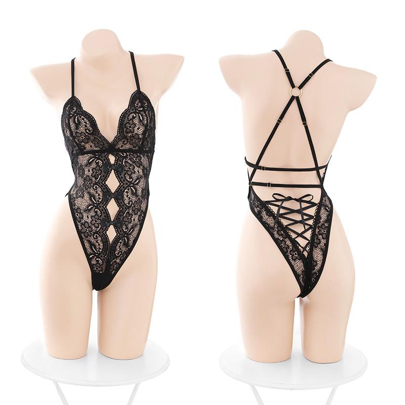 Sex lingerie butterfly hip exposed chest open crotch onesie bra sexy suit open gear lace