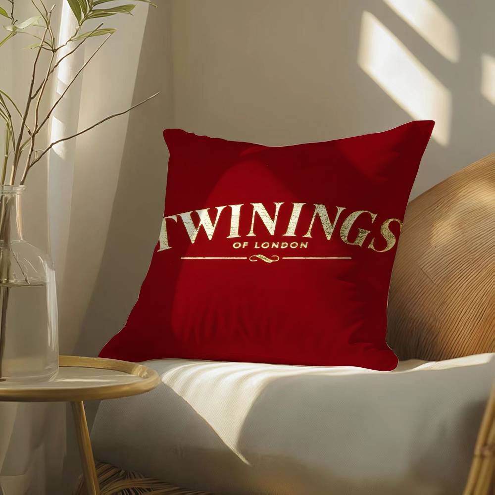 Elegant Red Twinings Pillow Case Silky Elegant Comfort Sofa Bed Invisible Zipper Beach Pillowcase