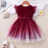 Girls' Fashionable Star-Print Dress: Sweet Summer Tulle Princess Dress for Kids