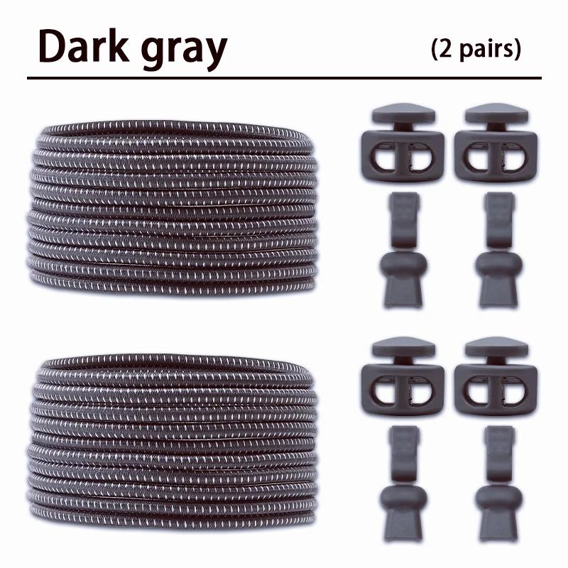 2 Pair round Elastic Shoelaces for Kids & Adults No-Tie Lock Shoelace Sneakers Quick-Lock Shoe Laces Accessory Pack