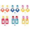 Fun Contrasting Color Splicing Geometric Matte Acrylic Earrings, Candy Color Exaggerated Personality Hipster