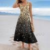 Sommerkleider für Damen UK Ärmellos Rundhalsausschnitt Geometrischer Druck Lässig A-Linie Damen Sommerkleider UK Midi-Kleid Damen Sommerkleider UK