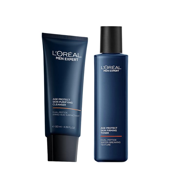 Loreal Paris Youthful Skin Purifying Skin Care Set - Two-piece set Youthful Skin Purifying Cleansing Milk 130ml Youthful Skin Firming Toner 180ml