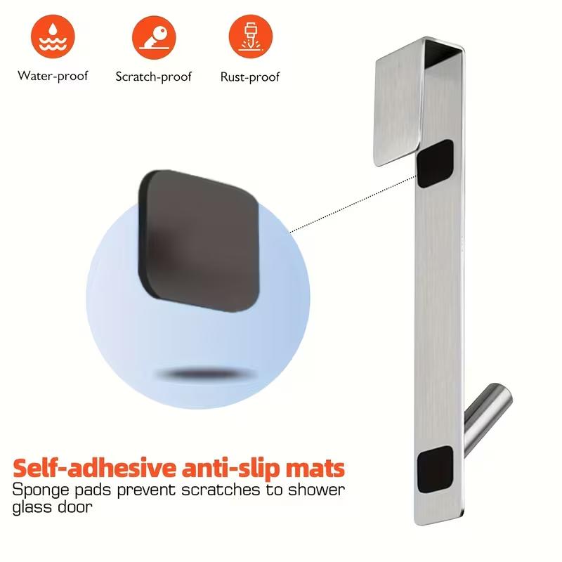 2 Pezzi Acciaio Inossidabile Sopra Porta Doccia Porta Doccia Posteriore Porta Asciugamani Doccia Forma a S Ganci Porta Accappatoio Bagno