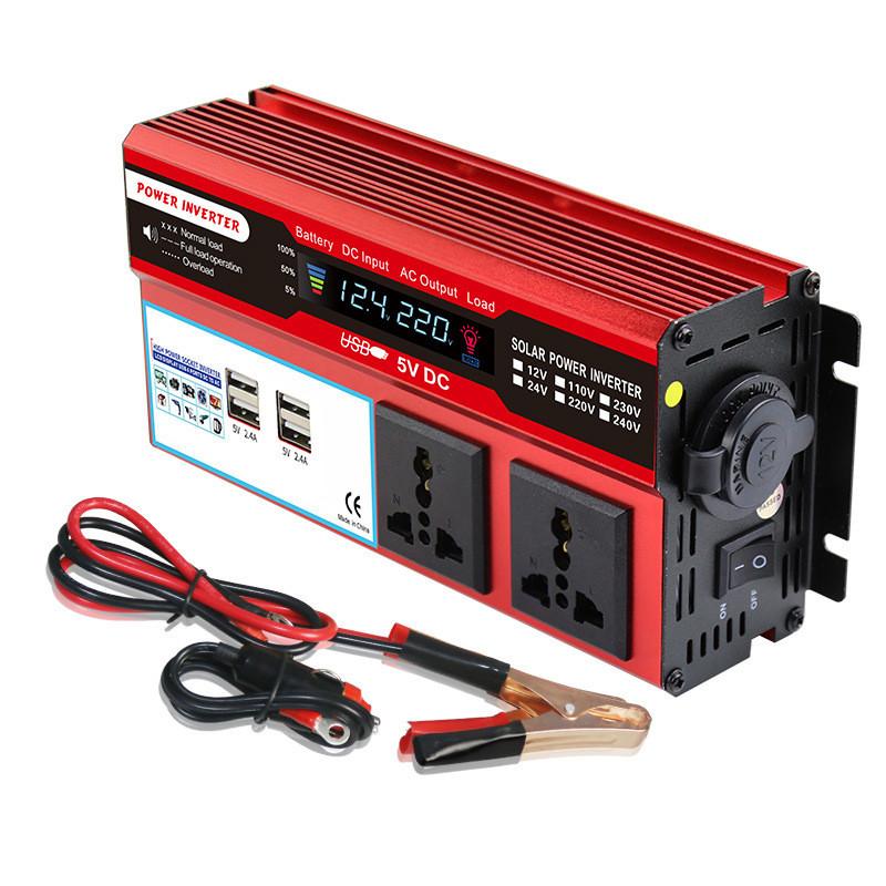 500W LCD Display Dual Socket Charger Household Modified Sine Wave Power Inverter Portable Car Inverter