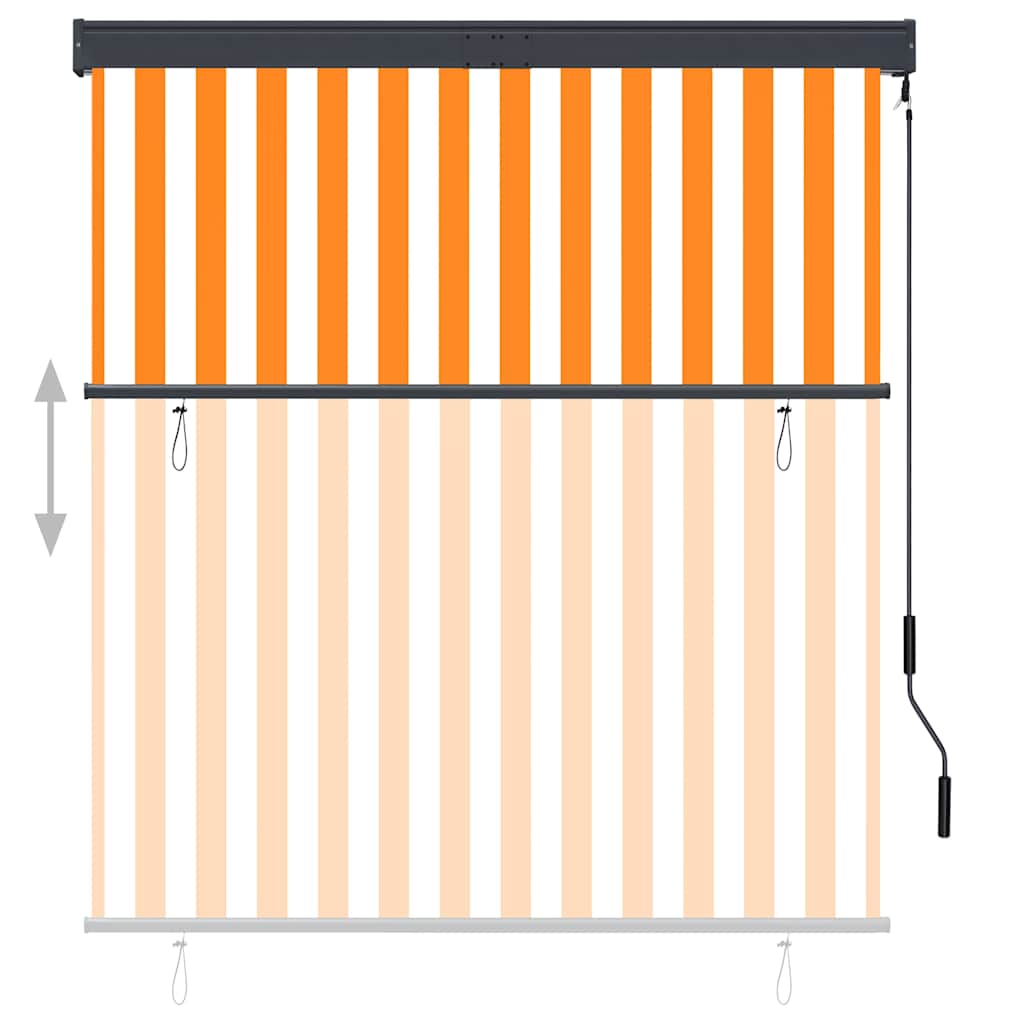 External Roller Blind, 140X250 Cm, White-Orange