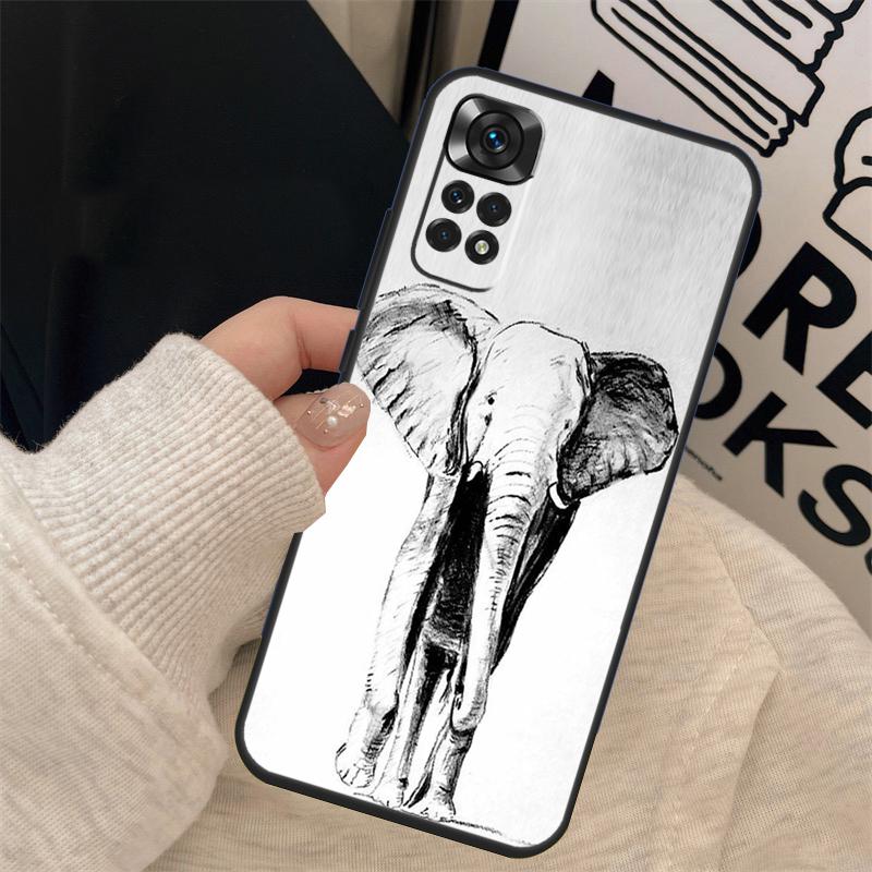 Elephant Theme Print Cover For Xiaomi Redmi Note 13 9 10 11 12 14 Pro 10S 11S 12S Case For Redmi 12C 13C 14C 10C