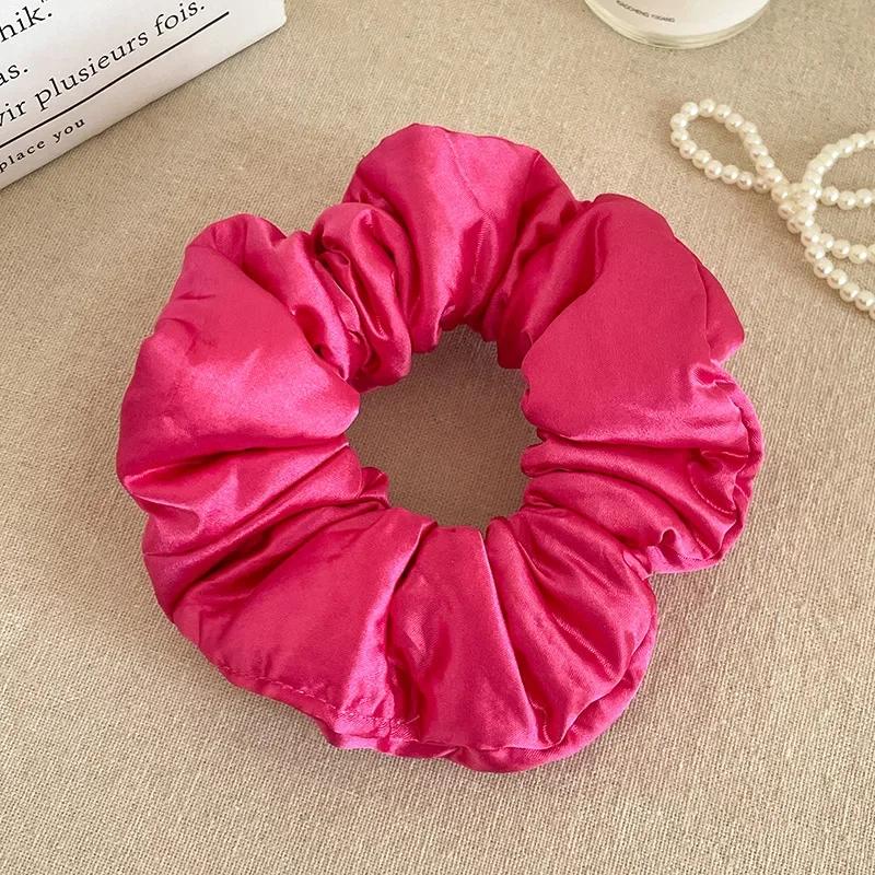 Pillow Sleep Headband Elastic Ponytail Scrunchie for Women Hair Accessories Girls Soft Solid Satin Filled Cotton Big Bands