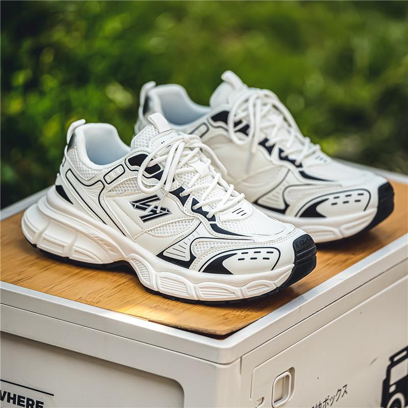 

Мужская спортивная обувь четыре сезона повседневная дышащая обувь для папы Guochao сетчатая обувь для улицы беговые кроссовки 44 белый