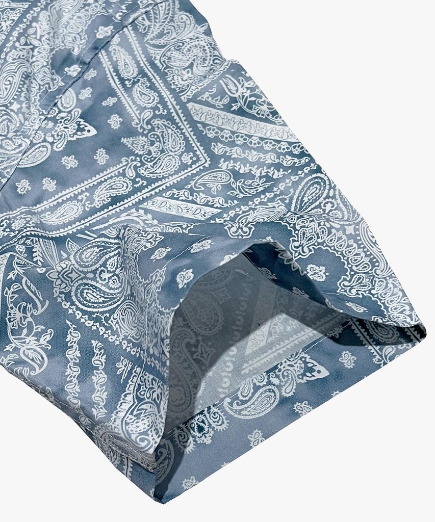Nainneoscheu Smoke Paisley Open Collar Shirt_Blue