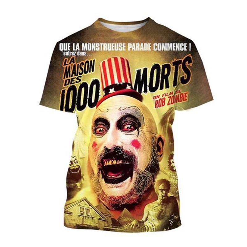 2024 Hot Sale Captain Spaulding Funny 3D Print T-Shirt House of 1000 Corpses Men's Fashion Hip Hop Harajuku T Shirt Streetwear