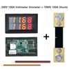 DC100V/200V 50A/100A Digitales Voltmeter Amperemeter 4 Stellen 0,28" Dual-LED Ampere Volt Spannung Strom Messgerät Detektor Tester mit Shunts