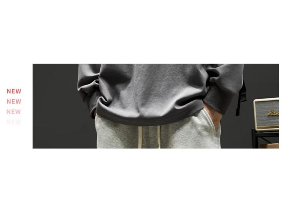 Herren Hoodie mit Rundhalsausschnitt - Neue Herbst/Winter Amerikanische Trendmarke, Lockerer Schnitt, Ohne Kapuze, Lässiges Oberteil