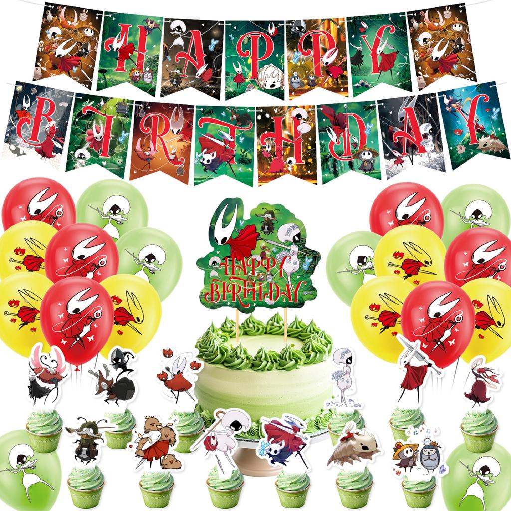 Themed Party Tableware Decoration,Birthday Theme Party Decoration Banner Pull Flag Cake Flag Balloon- Set