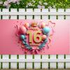 Sweet 16 Banner Birthday Banner Photography Props Themed Birthday Backdrop For Teenagers Photography Celebration